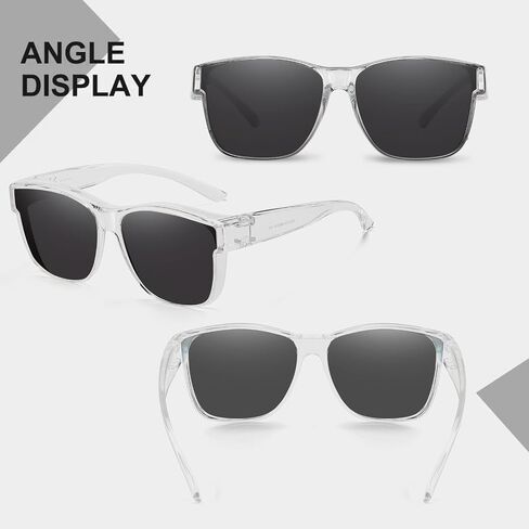 HAOLOTA Fit Over Sunglasses-Polarized for Men, Oversized Sun Glasses Square Shades UV400 Protection for Driving in Saudi Arabia