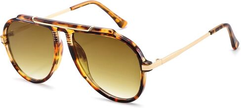 COASION Oversized Aviator Sunglasses for Women, 70s Retro Square Aviators Cute Trendy Brown Sun Glasses 2026 in Kuwait