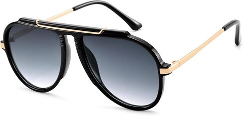COASION Oversized Aviator Sunglasses for Women, 70s Retro Square Aviators Cute Trendy Brown Sun Glasses 2026 in Kuwait