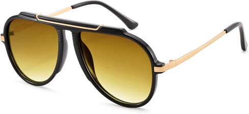 COASION Oversized Aviator Sunglasses for Women, 70s Retro Square Aviators Cute Trendy Brown Sun Glasses 2026 in Kuwait
