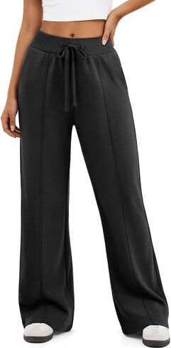 ATHMILE Wide Leg Sweatpants Women High Waisted Baggy Lounge Pants Casual Comfy Joggers Fall Fashion Trendy Gym Clothes in Kuwait