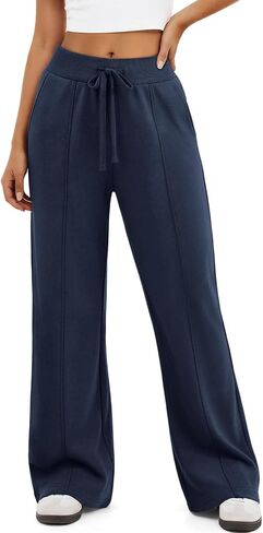 ATHMILE Wide Leg Sweatpants Women High Waisted Baggy Lounge Pants Casual Comfy Joggers Fall Fashion Trendy Gym Clothes in Kuwait