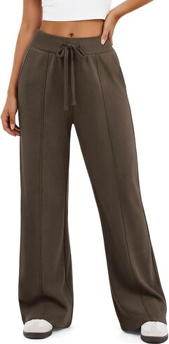 ATHMILE Wide Leg Sweatpants Women High Waisted Baggy Lounge Pants Casual Comfy Joggers Fall Fashion Trendy Gym Clothes in Kuwait
