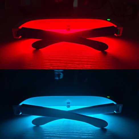 Red & Blue Light Therapy Glasses – 670nm Red Light for Eye Comfort & Visual Wellness, 480nm Blue Light for Energy, Mood & Sleep Support – Wearable Light Therapy Eyewear with Timer in Kuwait