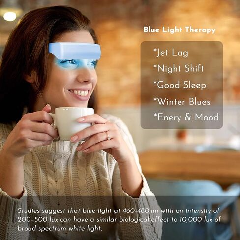 Red & Blue Light Therapy Glasses – 670nm Red Light for Eye Comfort & Visual Wellness, 480nm Blue Light for Energy, Mood & Sleep Support – Wearable Light Therapy Eyewear with Timer in Kuwait