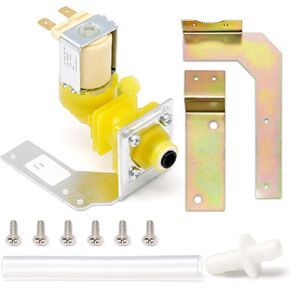 000009120 Water Inlet Valve Assembly with Brackets Inlet Tube Compatible with Manitowoc Ice Machines JC QR SD S K Series, 000008487 IH9123 33129026 Freezer Inlet Valve, 120V 60Hz Inlet Valve kit