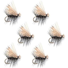 The Fly Fishing Place Black Elk Hair Caddis Classic Trout Dry Fly - Set of 6 Flies Size 14