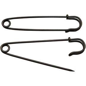 Amanaote Gun Black Safety Pins 100mm X 23 mm Size Jewelry for Kilts Blankets Skirts Crafts Pack of 6