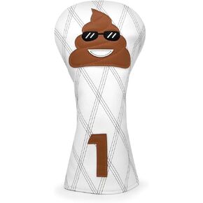 Funny Golf Headcovers Premium Synthetic Leather Golf Hybrid Headcover 3 Wood Fairway Head Cover Driver Headcover Headcover Club Protector fits for All Brand