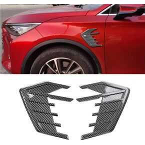 2PCS Car Fender Side Vents,Universal Black Spoiler Body Decoration Cover,Fender Decorative Stickers Decorative Air Flow Intake Hole Grille Auto Exterior Accessories (Leaf,Carbon Fiber)