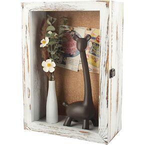 11x16 Extra Deep Shadow Box , Large Shadow Boxes Display Cases，for Displaying Photo Souvenir Collection（Rustic White）