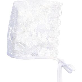 Made in USA Baby Christening Bonnet for Baby Girl - Baby Lace Hat - White Baby Bonnet Newborn for Baptism - Accesorios Niña