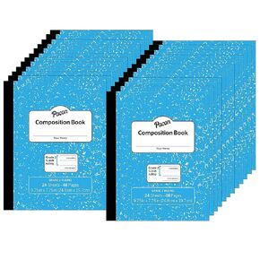 Pacon® PACMMK37138 Soft Cover Composition Book, Grade 2, 9.75" x 7.75", Blue Marble, 24 Sheets