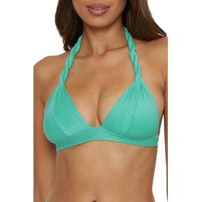 BECCA Women's Standard Catalonia Halter Bikini Top, Adjustable, Tie Back, Swimwear Separates