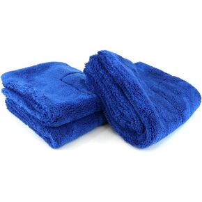 Autofiber [Motherfluffer] Mega Plush Rinseless Car Wash Towel 16"x16" - 2 Pack (Blue)