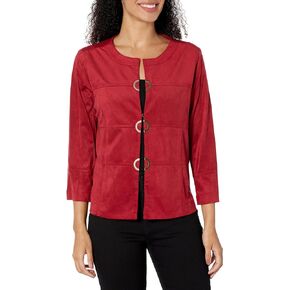 MULTIPLES Women's Cuffed Three Quarters Sleeve Multi Panel Jacket