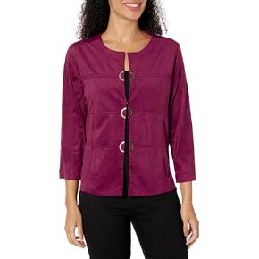 MULTIPLES Women's Cuffed Three Quarters Sleeve Multi Panel Jacket
