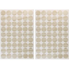 108Pcs Self-Adhesive Wooden Furniture Cabinet Screw Hole Cover Stickers Decoration Supplies,20mm Dia (Black Walnut)
