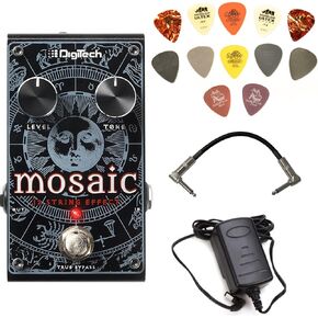 Digitech MOSAIC 12-String Effect Pedal Bundle with 9V Power Supply, Patch Cable, and Dunlop PVP101 Pick Pack