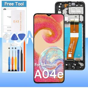 for Samsung Galaxy A04e LCD Touch Screen SM-A042F, SM-A042F/DS, SM-A042M, SM-A042M/DS Replacement 6.5“ LCD Display Touch Digitizer Glass Assembly - Black with Frame - Tools