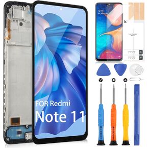 Screen Replacement for Xiaomi Redmi Note 11 4G / Redmi Note 11S 4G / Poco M4 Pro 6.5" LCD Display Touch Screen Digitizer Full Assembly with Frame, Repair Kits