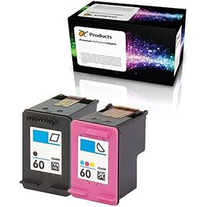 Refilled Ink Cartridge Replacement for HP 60 for Envy 120 114 Deskjet F4480 F4210 D1660 F4400 Printers (1 Black 1 Color)