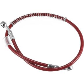 Motoforti 27.56" Length 10mm ID Motorcycle Hydraulic Brake Line Oil Hose Pipe Stainless Steel Braided Cable for ATV Motocross Sport Bikes Street Bikes Red