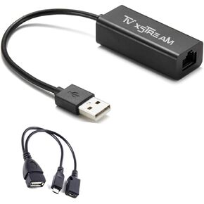 Ethernet Adapter for FIRE Stick (2nd Gen 3rd Gen and 4K Versions), Micro USB to RJ45 Ethernet Adapter with Power - up to 100Mbps