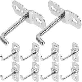 12 قطعة من خطافات بيجبورد شديدة التحمل من جارنيك للوحة لوك ذات فتحة مربعة وأداة تنظيم خطاطيف تنظيم على شكل حرف L خطاف معدني لولبي بيجبورد للتعليق in Kuwait