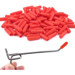 100pcs Pegboard Hooks Protector Flexible Peg Board Hook Tip Cap Rubber End Caps Rack Cover 15 mm Long (Inner Dia 3mm, Red)