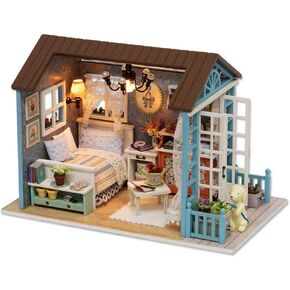 DIY Dollhouse Miniature Kit UniHobby Romantic Forest Time Wooden Mini House Toy with Furniture Lights