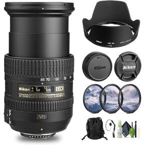 Nikon AF-S DX NIKKOR 16-85mm f/3.5-5.6G ED VR Lens (2178) + Filter Kit + Cap Keeper + Cleaning Kit