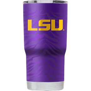 Gametime Sidekicks LSU Tigers 20oz Purple Tumbler - Officially Licensed, 18/8 Stainless Steel, Double-walled, Vacuum-insulated, UV LED Printed Logos, Sweatless, Stays Hot/Cold - Full Wrap