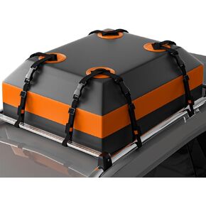 OGASAMI Soft 15 Cubic Feet Car Roof Luggage Bag Rooftop Cargo Carrier Waterproof for All Cars with/Without Racks Include Anti-Slip Mat