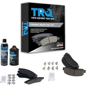 TRQ Front & Rear Premium Ceramic Disc Brake Pad Kit w/Chemicals for Ford Truck