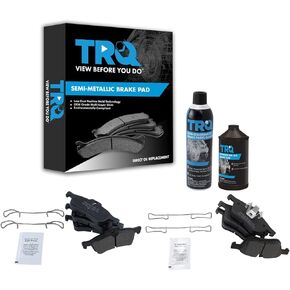TRQ Front & Rear Metallic Brake Pad Kit 276mm w/Chemicals Compatible with 2002-2008 Mini Cooper