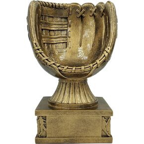 Decade Awards Softball Glove Action Pedestal Trophy - 8 Inch Tall | Winning Softball Holder Award | Catch The Celebration with This Grand Slam Award - Engraved Plate on Request