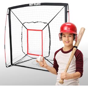 Baseball Net - Pitching Net Hitting Net Batting Practice Net (9 Strike Zone, Portable & Quick-Fold) Baseball Gifts | Training Aids Equipment 5'x5'
