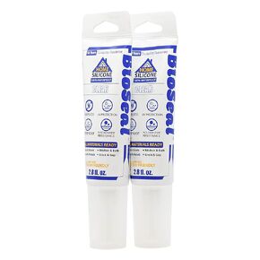 Clear BioSeal Waterproof & Low Odor 100% Silicone Sealant Caulk for Home 2.8oz - Pack of 2
