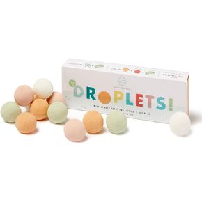 Dabble & Dollop Bath Bombs, 100% Natural Bath Bombs for Kids, Tropical Scents - USA Made, Moisturizing & Fun Droplets, Paraben & Sulfate Free, Vegan, Gluten-Free, Tear-Free (Set of 12)