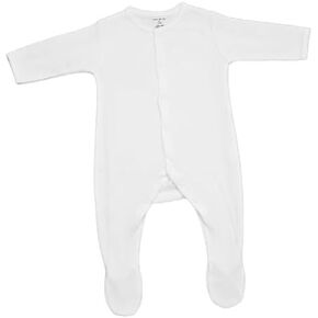 New Born Unisex Small Size Plain White Color Romper 100% Cotton/Knit, Full Sleeves, Round Neck