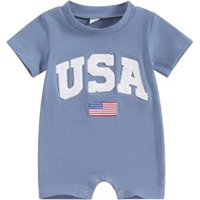 4th Of July Baby Boy Girl Outfit Newborn Usa Jumpsuit American Flag Bodysuit Fourth Of July Clothes