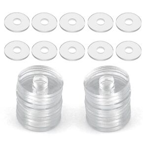 DGHAOP 30pcs PVC Plastic Washers Flat for Screws Washer Spacers for Glass Shower Door Handles/Towel Bars (7mm Inner Diameter, 20mm Outer Diameter, 2mm Thickness)
