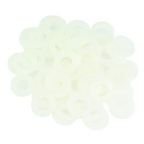 HELIFOUNER 500 Pieces M2 White Nylon Flat Washers, Plastic Washers, Inner Diameter 2mm, Outer Diameter 5mm, Thickness 1.0mm