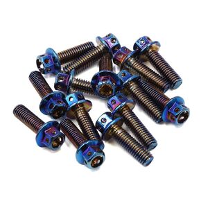 20pcs Colorful M6 Motorcycle Titanium Alloy Hexagon Bolts Fastener Clips Screws 1996-2023