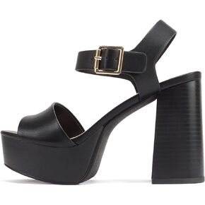 Soda “OPTIONS" ~ Women Open Square Toe Single Band Ankle Strap Buckle Platform High Heel Sandal