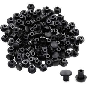 Luomorgo 100Pcs Black 5mm/0.2 inch Shelf Peg Hole Plugs for Kitchen Cabinet Furniture Hole