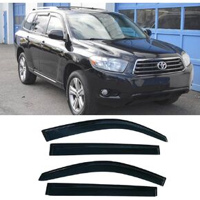 Deebior 94924 Side Window Wind Vent Deflector,4pcs Outside Mount Tape-On Nice Sun Rain Guards Set,Window Visor fit for 2003-2009 Toyota 4Runner N210