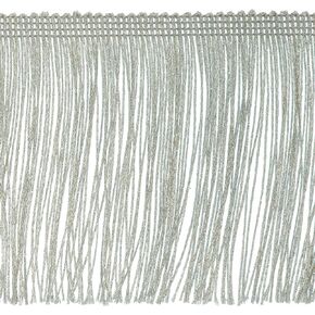 Trims by the Yard 18" Glitter Chainette Fringe Trim, Metallic Silver