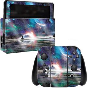MightySkins Glossy Glitter Skin for Nintendo Switch - Space Horizon | Protective, Durable High-Gloss Glitter Finish | Easy to Apply, Remove, and Change Styles | Made in The USA